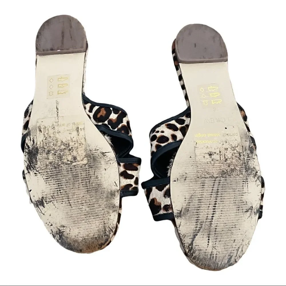 J. Crew | Cora Leopard Criss Cross  Sandals | 8